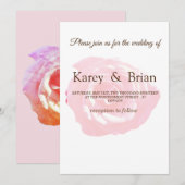 Rosa Foto Einladungs-Karte Einladung (Vorne/Hinten)