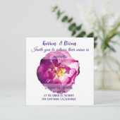 Rosa Foto, elegante Einladung zur Hochzeit (Stehend Vorderseite)