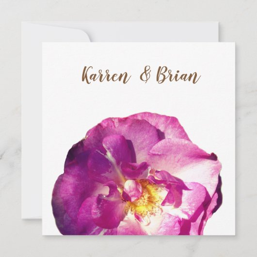 Rosa Foto, elegante Einladung zur Hochzeit (Rückseite)