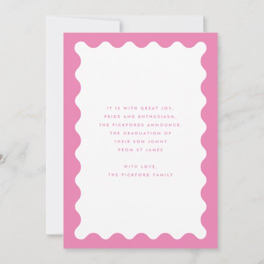 Rosa Foto Elementarschreiberrahmen Ankündigung (Rückseite)