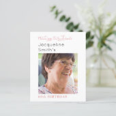 Rosa Foto Geburtstagsfeier Einladung (Stehend Vorderseite)