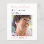 Rosa Foto Geburtstagsfeier Einladung (Vorderseite)