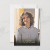 Rosa Foto-Gedenkfeier Dankeskarte (Rückseite)