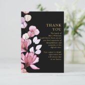 Rosa Foto-Gedenkfeier Dankeskarte (Stehend Vorderseite)