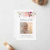 Rosa Foto Gedenkkarte Beerdigung Beerdigung Karte (Vorderseite/Rückseite Beispiel)