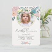 Rosa Foto Girl Einladung (Stehend Vorderseite)