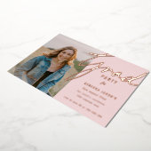 Rosa Foto Grad Party Einladung (Gedreht)