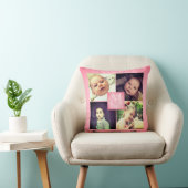 Rosa Foto gürtellose, monogrammatische Collage Kissen (Stuhl )