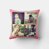 Rosa Foto gürtellose, monogrammatische Collage Kissen (Rückseite)