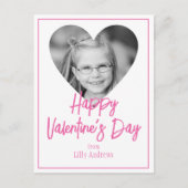 Rosa Foto Herzlich Willkommen auf den Valentinstag Postkarte (Vorderseite)