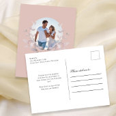 Rosa Foto Hochzeit Danke Skript Kranz Postkarte
