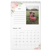 Rosa Foto Kalender mit Anmerkungen (Feb 2027)