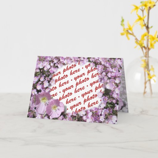 Rosa Foto Karte (Gelbe Blume)