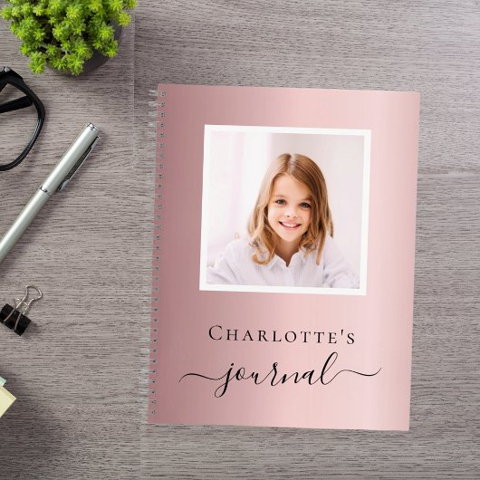 Rosa Foto Kinder Typografie Notizblock