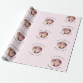 Rosa Foto Mädchen Geburtstag Geschenkpapier (Ungerollt)