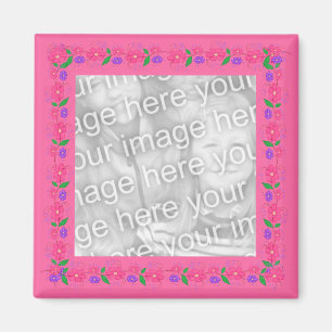 Rosa Foto-Magnet der GrenzBlumen-012 Magnet