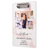 Rosa Foto mit rosa Marmor, elegantes Business Klemmbrett (Links)