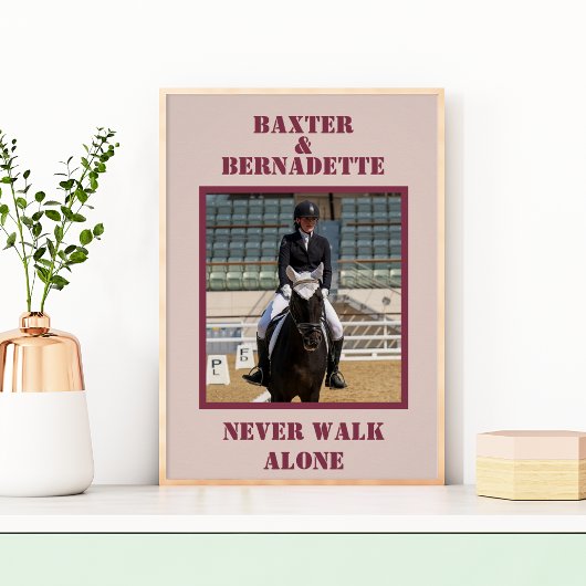 Rosa Foto Name Pferdebesitzer Lover Poster