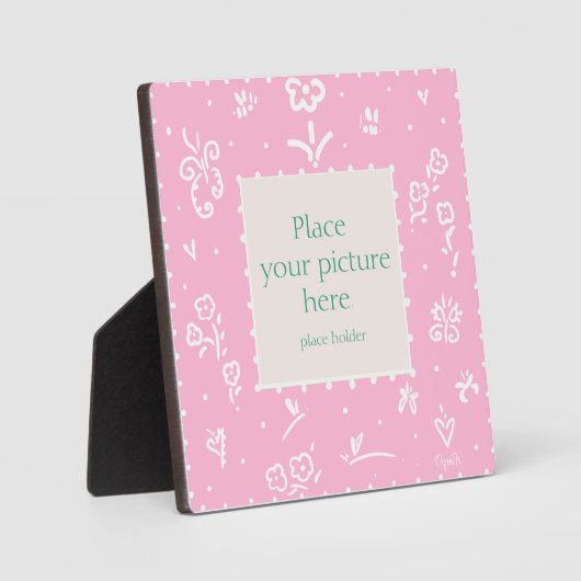 Rosa Foto-Plakette Fotoplatte (Vorderseite)