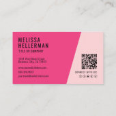 Rosa Foto QR Code Unternehmen Ihr Logo Visitenkarte (Rückseite)