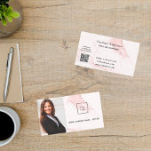 Rosa Foto QR-Logo Visitenkarte