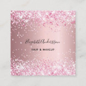 Rosa Foto qr Quadratische Visitenkarte (Vorderseite)