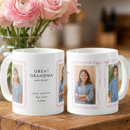 Rosa Foto Rahmen Editierbar Urgroßmutter Kaffeetasse