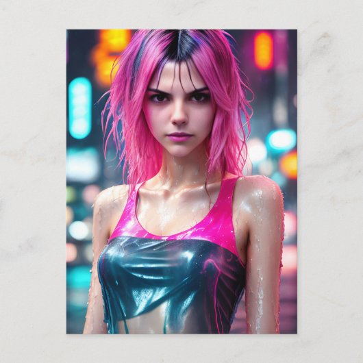 Rosa Foto Rosa Haare mit hoher Farbtiefe RAW Postkarte (Vorderseite)