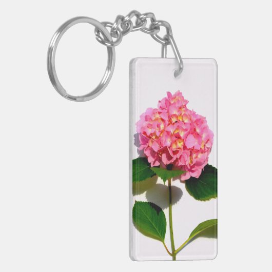 Rosa Foto Rosa Hydrangea Schlüsselanhänger (Vorderseite links)
