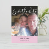 Rosa Foto Save the Date Einladung (Stehend Vorderseite)