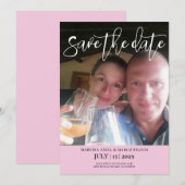 Rosa Foto Save the Date Einladung (Vorne/Hinten)