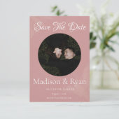 Rosa Foto Save-the-Date-Karte Save The Date (Stehend Vorderseite)