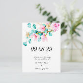 Rosa Foto Save the Date Postkarte (Stehend Vorderseite)