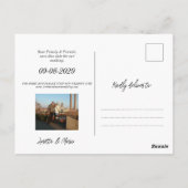 Rosa Foto Save the Date Postkarte (Rückseite)