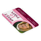 Rosa Foto Sweet 16 Party Einladungen Flat Magnet (Rechte Seite)
