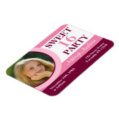 Rosa Foto Sweet 16 Party Einladungen Flat Magnet (Linke Seite)