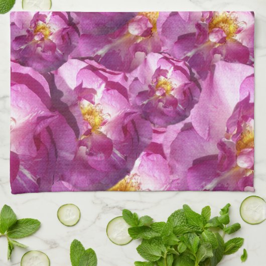 Rosa Foto Teetuch Geschirrtuch (Gefaltet)