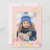 Rosa Foto Tiara Princess Party Einladung (Rückseite)