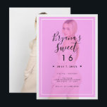 Rosa Foto Tint Overlay 2 Modernes Minimal Sweet 16 Einladung<br><div class="desc">Passen Sie Ihre woll-Möglichkeiten an. Ein Foto kann vorne und hinten hinzugefügt werden.</div>