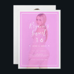 Rosa Foto Tint Overlay 2 Modernes Minimal Sweet 16 Einladung<br><div class="desc">Passen Sie Ihre woll-Möglichkeiten an. Ein Foto kann vorne und hinten hinzugefügt werden.</div>