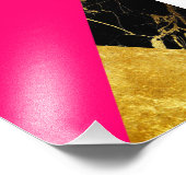 Rosa Foto und schwarzes Marmorviertel drucken (Ecke)