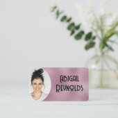 Rosa Foto Visitenkarte (Stehend Vorderseite)