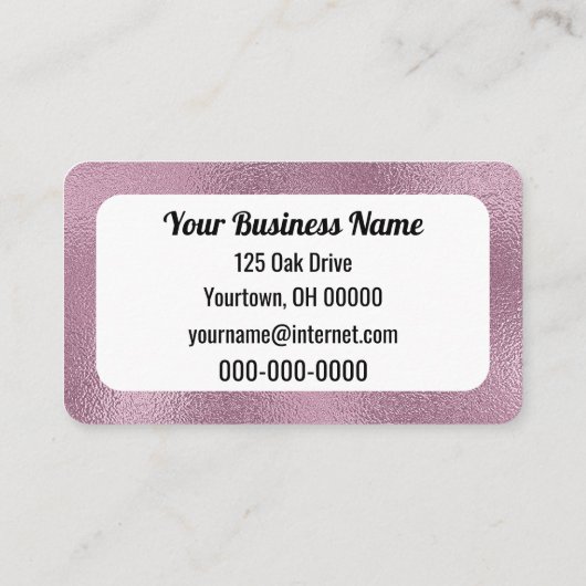 Rosa Foto Visitenkarte (Rückseite)