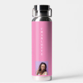Rosa Foto weiß Trinkflasche (Rückseite)