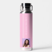 Rosa Foto weiß Trinkflasche (Rückseite)