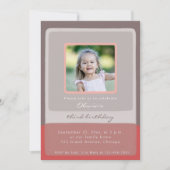 Rosa Foto zum 3. Geburtstag Einladung (Vorderseite)