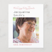 Rosa Foto zum Geburtstag Einladung Flyer (Vorne)