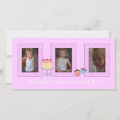 Rosa Fotokarte Ankündigung (Vorderseite)