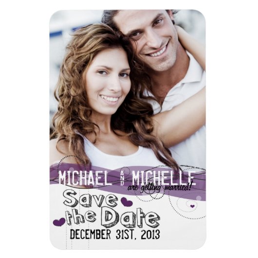 Rosa Fotovorlage Save the Date Magnet (Vertikal)