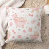 Rosa Foxe mit rosa Schaumbad in einer Badewanne Kissen (Decke)